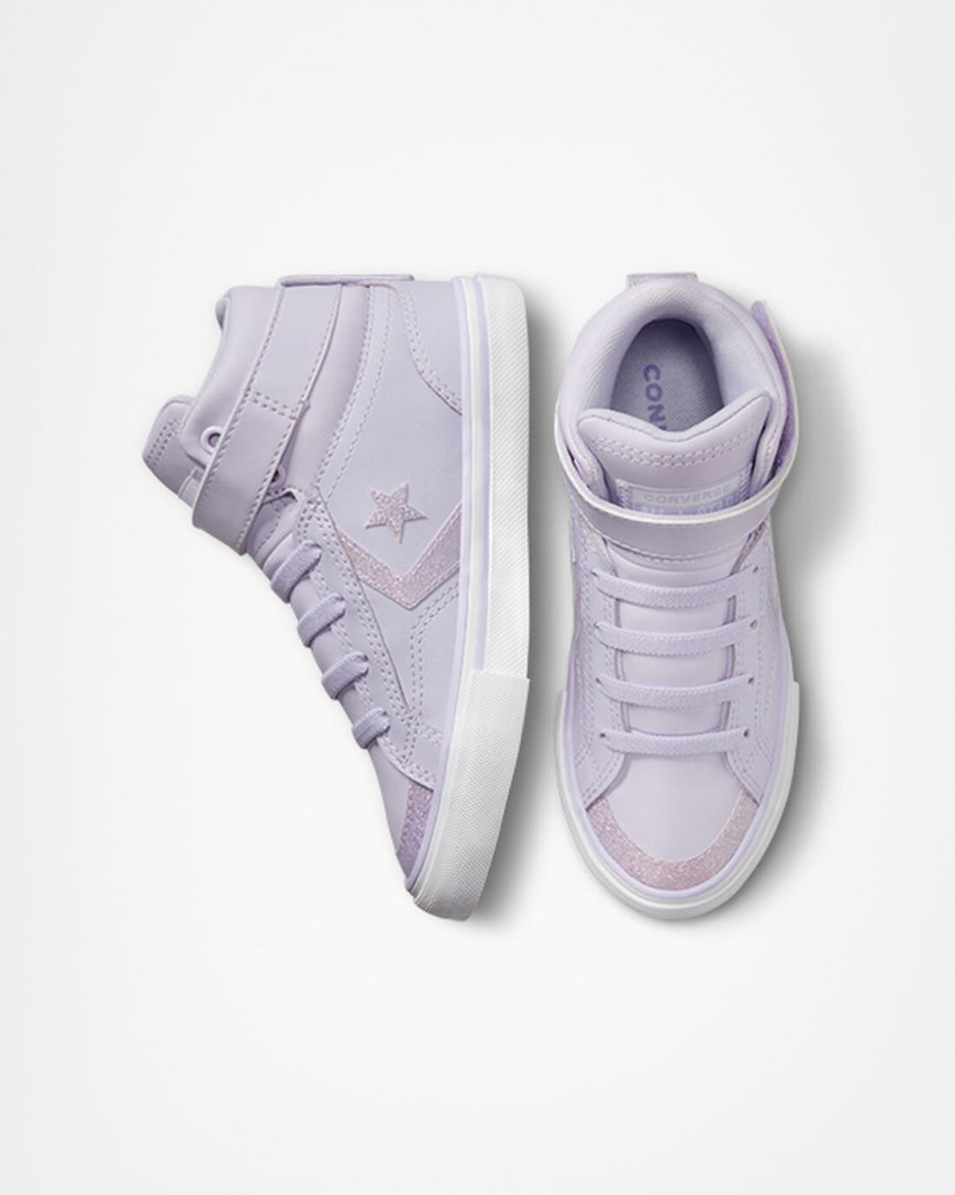 Tenisi Inalti Fete Converse Pro Blaze Curea Easy-On Glitter Violet Violet | RO ZVCSI472